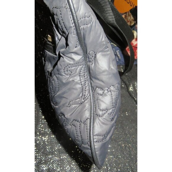 Juicy Couture Black Quilted Logo Stitched Crossbody Messenger Handbag - Picture 3 of 10